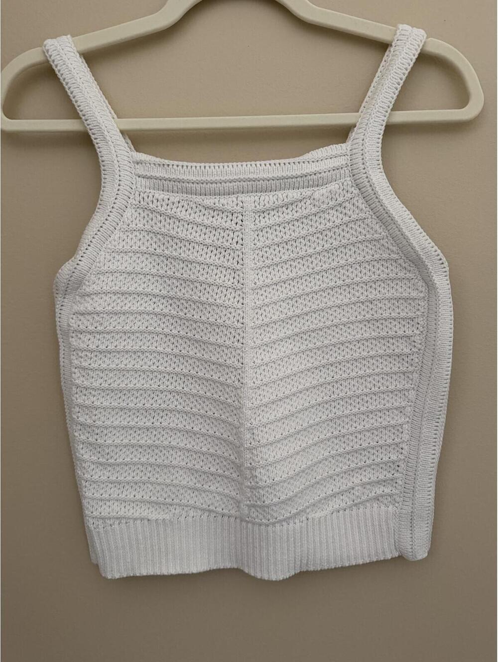 XS Joie cropped knit summer sweater - white